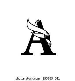 Calligraphic elegant logo design. A logo line art monogram. Letter A vector logo. Business sign, identity, label, badge. Monogram design elements, graceful template. Vector.