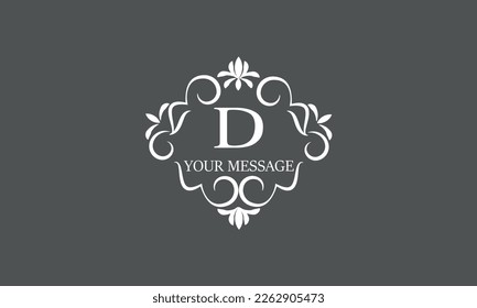 Plantilla de diseño de logotipo elegante caligráfico para la letra D. Signo de negocio, monograma de identidad para restaurante, boutique, hotel, heralería, joyería.