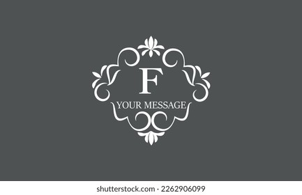 Plantilla de diseño de logotipo elegante caligráfico para la letra F. Signo de negocio, monograma de identidad para restaurante, boutique, hotel, heralería, joyería.