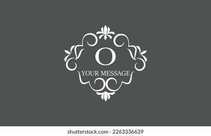 Calligraphic elegant logo design template for letter O. Business sign, identity monogram for restaurant, boutique, hotel, heraldry, jewelry.