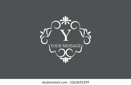 Calligraphic elegant logo design template for letter Y. Business sign, identity monogram for restaurant, boutique, hotel, heraldry, jewelry.
