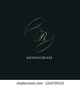 Calligraphic elegant ornament design of the vector logo. Identity monogram for a restaurant, boutique, hotel, heraldry, jewelry, business sign.