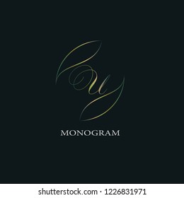 Calligraphic elegant ornament design of the vector logo. Identity monogram for a restaurant, boutique, hotel, heraldry, jewelry, business sign.