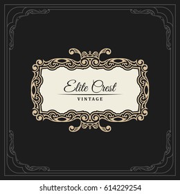 Calligraphic Elegant Ornament Frame Lines. Restaurant menu. Luxury vintage ornate greeting card with typographic design. Retro invitations and royal certificates. Vector Flourishes illustration