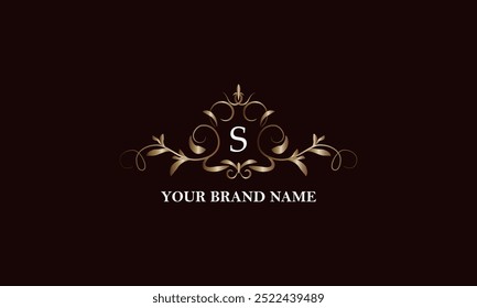 Calligraphic elegant ornament with initial letter S. Business sign, identity monogram for company brand, emblem for restaurant, royalty, boutique, cafe, hotel, heraldic, jewelry, fashion.