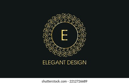 Calligraphic elegant ornament with letter E. Business sign, identity monogram for restaurant, boutique, hotel, heraldry, jewelry.