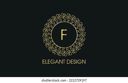 Calligraphic elegant ornament with letter F. Business sign, identity monogram for restaurant, boutique, hotel, heraldry, jewelry.