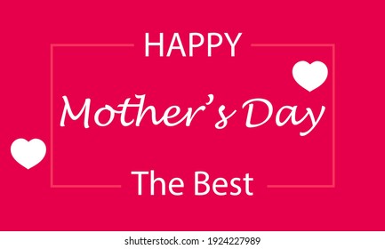 Calligraphic elegant pink banner Happy Mothers Day, vector art illustration.
