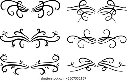 Calligraphic Elements - Black Design Elements. VECTOR ELEMENT