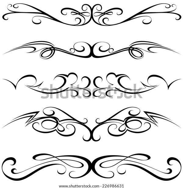 Calligraphic Elements - Black Tattoo, \
Illustration\
Vector