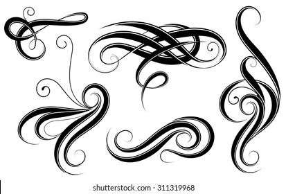 Calligraphic elements filigree design