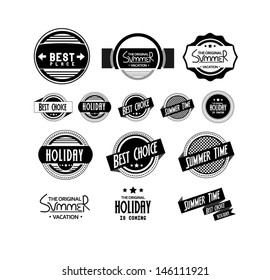 Calligraphic Elements , Labels for Summer ( Retro Style )