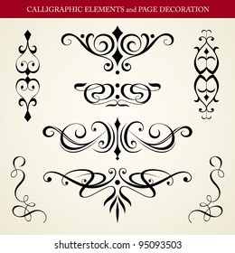 CALLIGRAPHIC ELEMENTS and PAGE DECORATION vector design