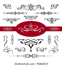 CALLIGRAPHIC ELEMENTS and PAGE DECORATION vector design