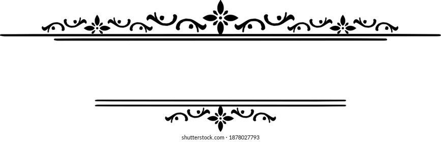 Elementos caligráficos. Ornamento floral de desplazamiento del borde del marco vintage. Diseño decorativo.