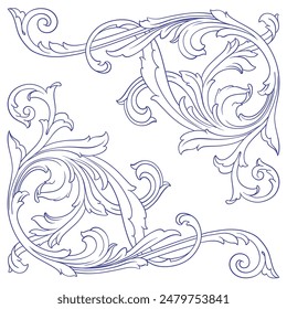 Kalligraphischer filigraner Blütenteiler-Wirbel. Klassisches Ornament. Border-Ornament. Geeignet für Hochzeitseinladungskarten