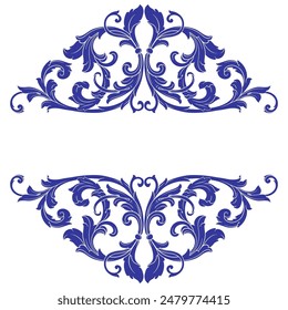 Calligraphic Filigree Flourish Divider swirl. Vintage Ornament. Border ornament. Suitable for wedding invitation cards