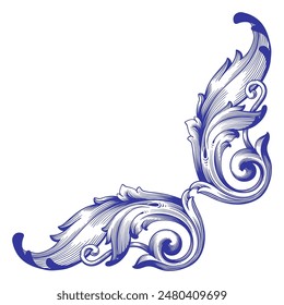 Calligraphic Filigree Flourish Divider swirl. 