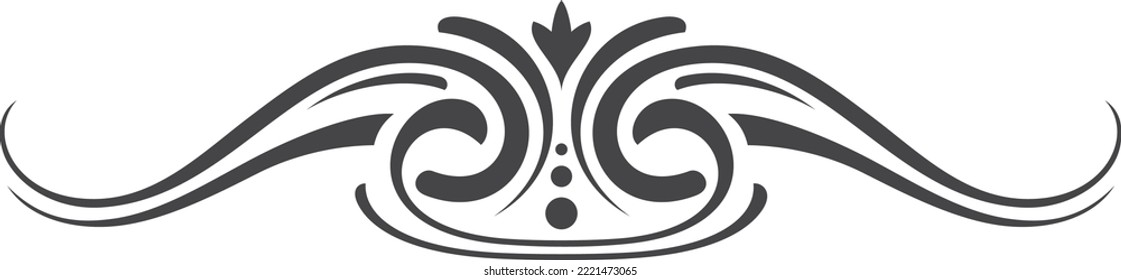 Divisor de texto de filigree caligráfico. Encabezado elegante clásico