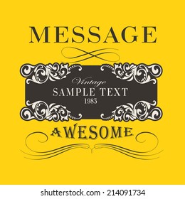 calligraphic and floral design elements. Set of hand-drawing calligraphic