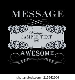 calligraphic and floral design elements. Set of hand-drawing calligraphic