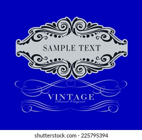calligraphic and floral design elements. Set of hand-drawing calligraphic