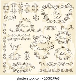 Calligraphic floral elements and frames