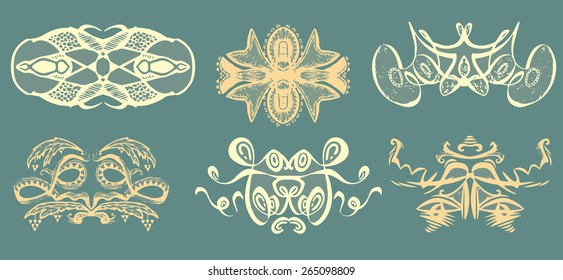 Calligraphic floral style ornaments design set for decoration, illustration, word framing and for other design needs can be used.   