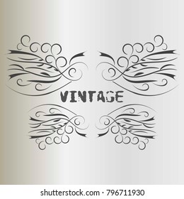 Calligraphic floral vintage design element vector