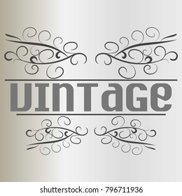 Calligraphic floral vintage design element vector-eps