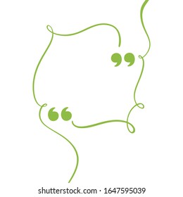 Calligraphic flourish quote bubble frame. Copy space vector quote box for greeting card. Blank template design quotation quotes symbols. Creative banner illustration.