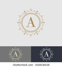 Calligraphic Flyer Design Template. Classic Ornamental Style. Elegant luxury frame with typography. Ideal logo for restaurant, hotel, cafe or other businesses with classic corporate identity