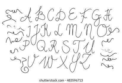 Calligraphic font lettering 