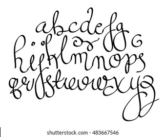 Calligraphic font lettering vector 