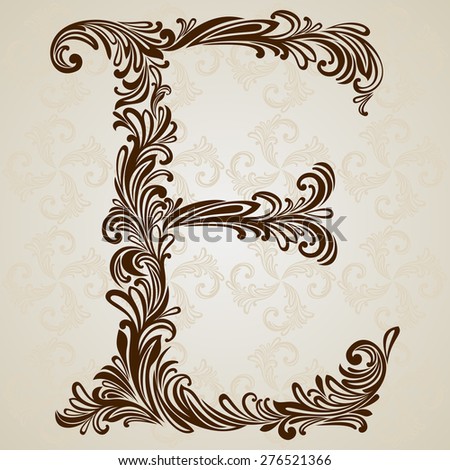 Calligraphic Font Vintage Initials Letter E Stock Vector (Royalty Free ...