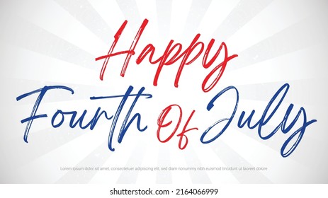 Calligraphic Fourth of July Vector Typography on white background