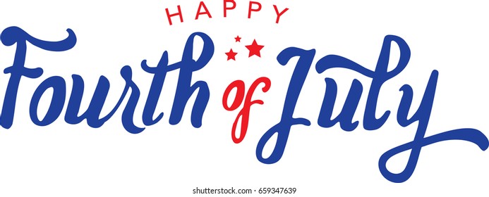 Calligraphic Fourth of July Vector Typography