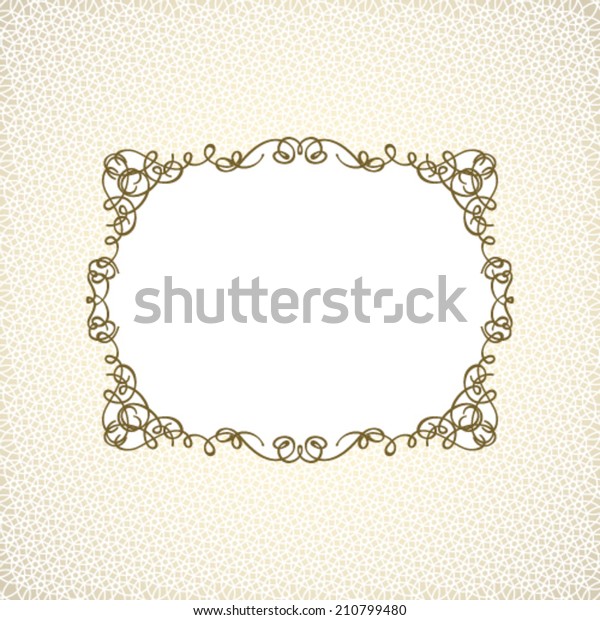 Calligraphic frame, background page
decoration. Vector
illustration