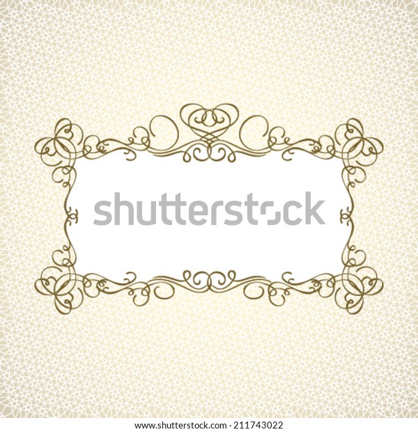 Calligraphic frame, background page\
decoration. Vector\
illustration