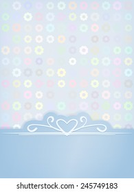 Calligraphic frame on floral background Template for greeting card or invitation