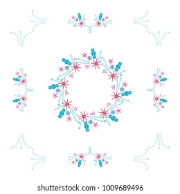 Calligraphic frame and page decoration. Vector frame, border