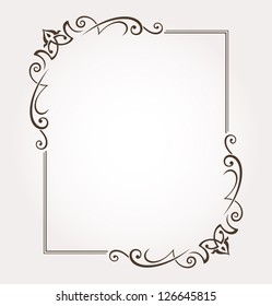 Calligraphic frame and page decoration. Vector illustration