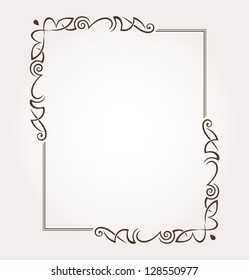 Calligraphic frame and page decoration. Vector illustration