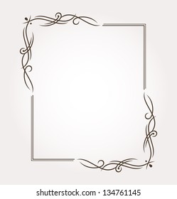 Calligraphic frame and page decoration. Vector illustration