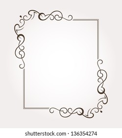 Calligraphic frame and page decoration. Vector illustration