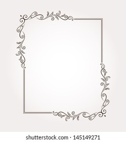 Calligraphic frame and page decoration. Vector illustration