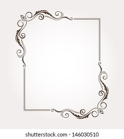 Calligraphic frame and page decoration. Vector illustration