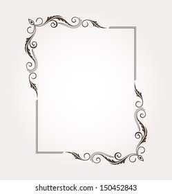 Calligraphic frame and page decoration. Vector illustration