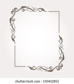 Calligraphic frame and page decoration. Vector illustration