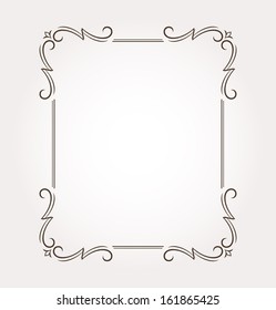 Calligraphic frame and page decoration. Vector illustration
